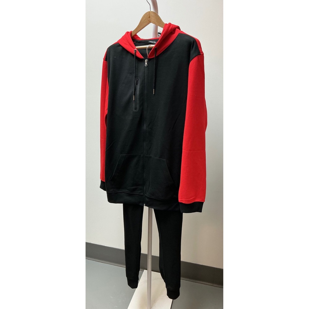 Agility Bear Mens 3XL Colorblock Full Zip Hoodie Sweatpants Set‎ Loungewear